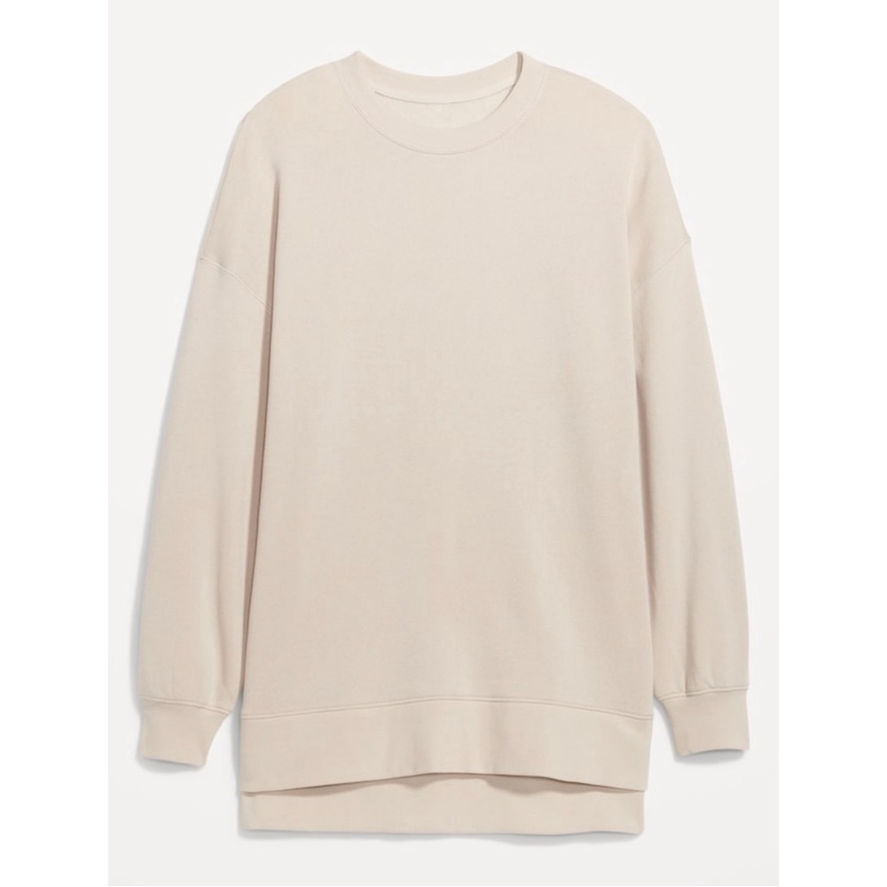 OLD NAVY Size XL Women’s Oversized Boyfriend Tunic Sweatshirt Wish Bone White